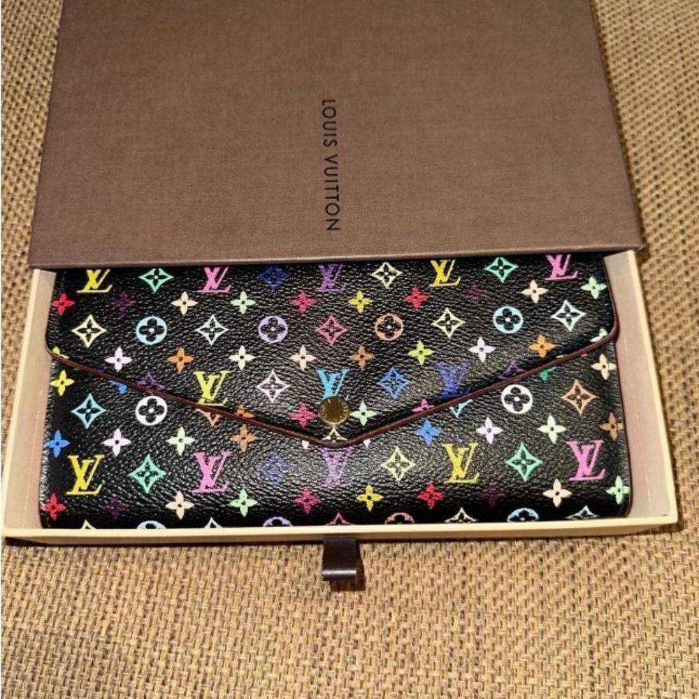 Louis Vuitton black murakami sarah wallet